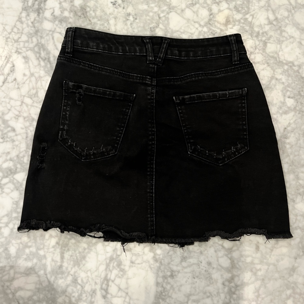 Extra Stretch Wax Jeans Black Denim Skirt - Medium - Picture 3 of 3